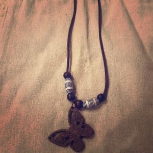 Wooden butterfly necklace! NWOT